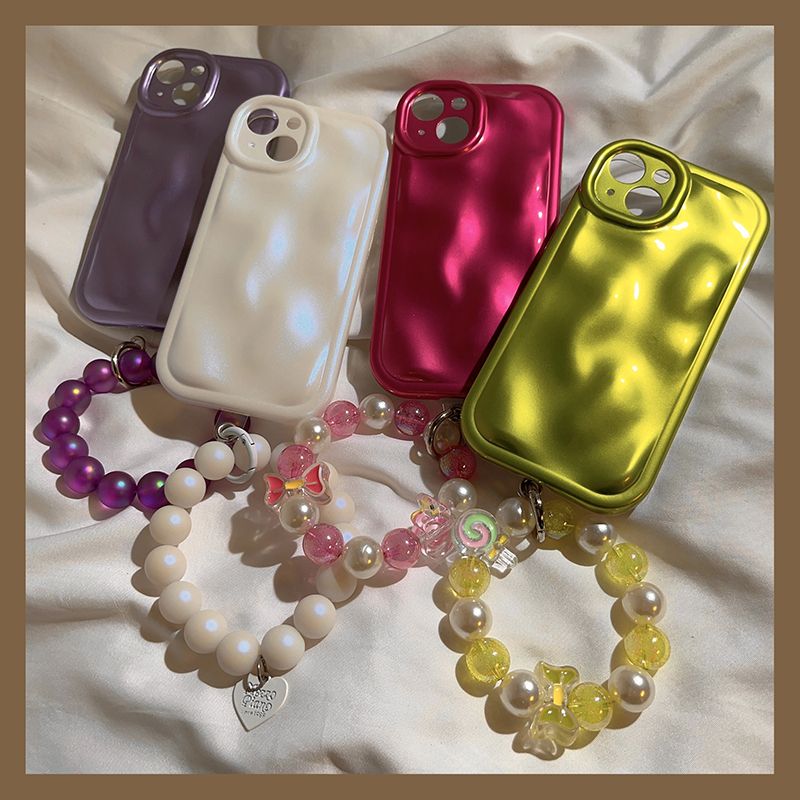 Neon Plain Anti Scratch Phone Case With Charm