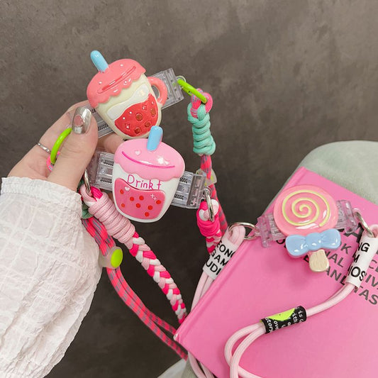 Bubble Tea Lollipop Back clip Strap For Cell Phone