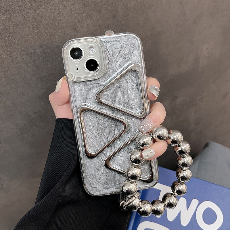 3D Triangle Phone Case With Charm