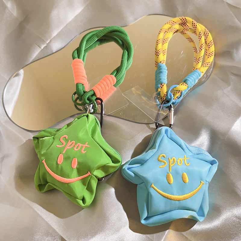 Little Cute Star Smiling Face Storage Bag Unique Phone Strap