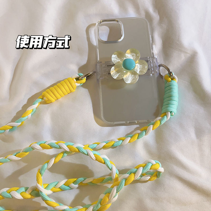 Acrylic Flower Cross Body Phone Strap