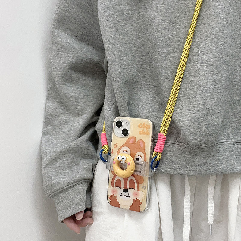 Funny Anime Face Phone Charm Crossbody Strap