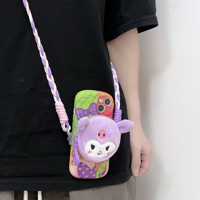 Sanrio Coin Purse Plush Cross-Body Phone Strap